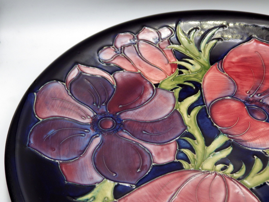 Antique MOORCROFT POTTERY Anemone Pattern LARGE CHARGER PLATE