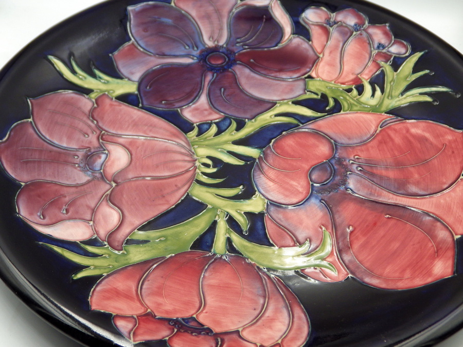 Antique MOORCROFT POTTERY Anemone Pattern LARGE CHARGER PLATE