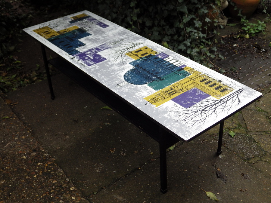 Antique JOHN PIPER DESIGN London Skyline 1960s Habitat COFFEE TABLE