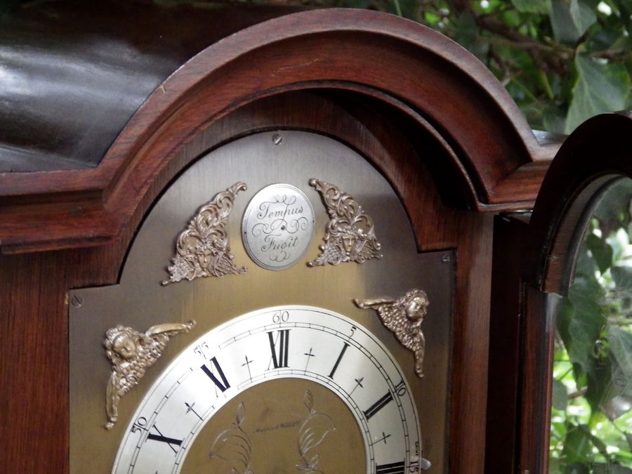 Antique ELLIOTT Original Late 20th Century MAPPIN & WEBB Mahogany GRANDMOTHER CLOCK