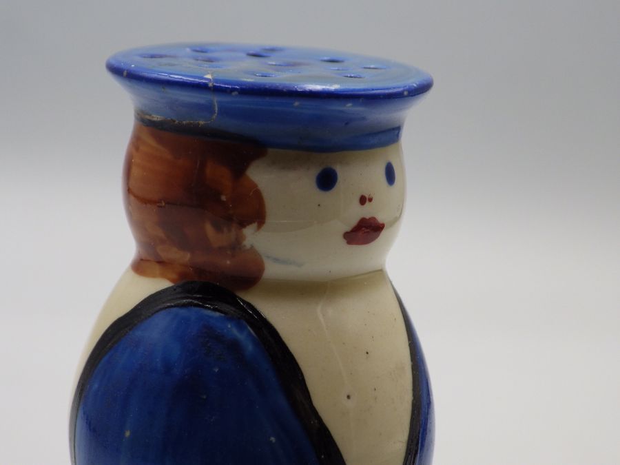 Antique CLARICE CLIFF 1930s United Services Little Boy Blue PEPPER POT