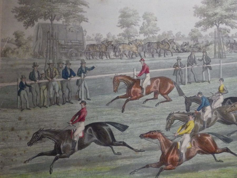 Antique DONCASTER RACES Great St Leger Stakes 1836 Horse Racing ORIGINAL ENGRAVING