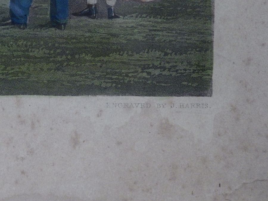 Antique DONCASTER RACES Great St Leger Stakes 1836 Horse Racing ORIGINAL ENGRAVING