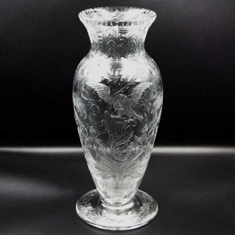 THOMAS WEBB Early 20th Century Fine Quality Signed Glass ROCK CRYSTAL VASE