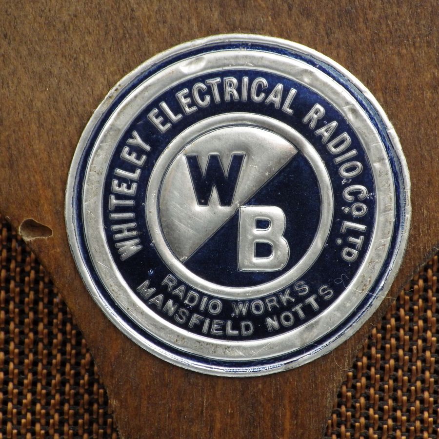 Antique ART DECO 1930s Whiteley Radio Co Mansfield WALNUT CASED SPEAKER