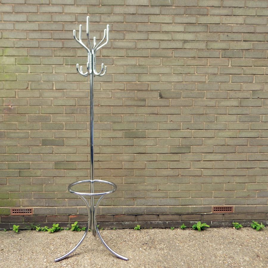 Antique PEL ORIGINAL Mid Century Chrome Tubular HAT & COAT STAND