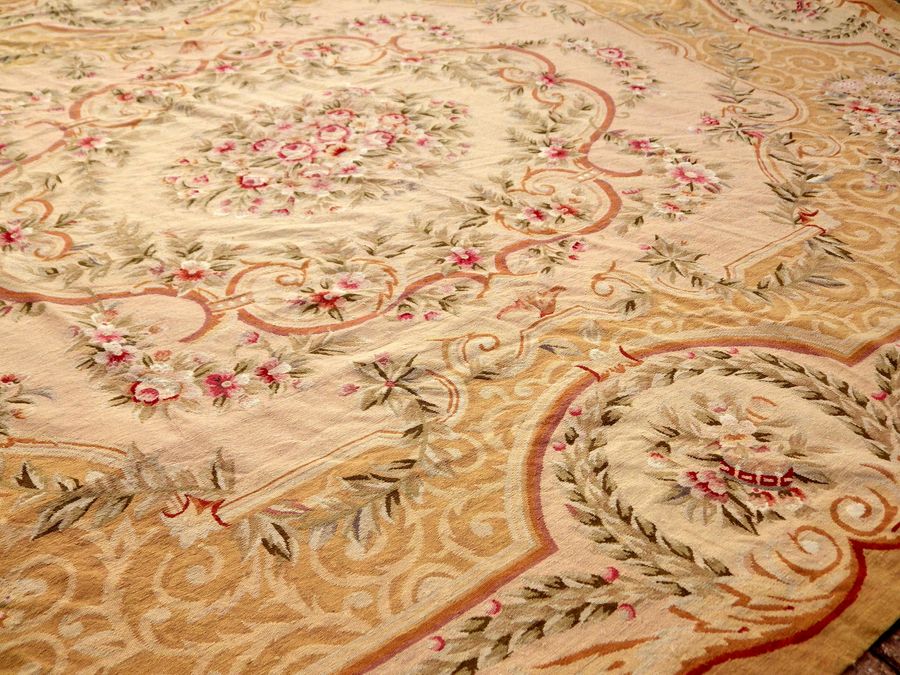 Antique AUBUSSON Style Extra Large 350cm x 260cm Rug Carpet WALL HANGING