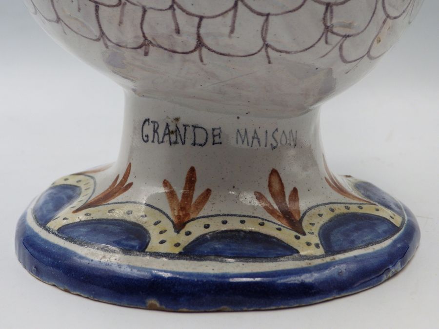 Antique HENRIOT QUIMPER Antique Late 19th Century Pottery Large GRANDE MAISON DUCK