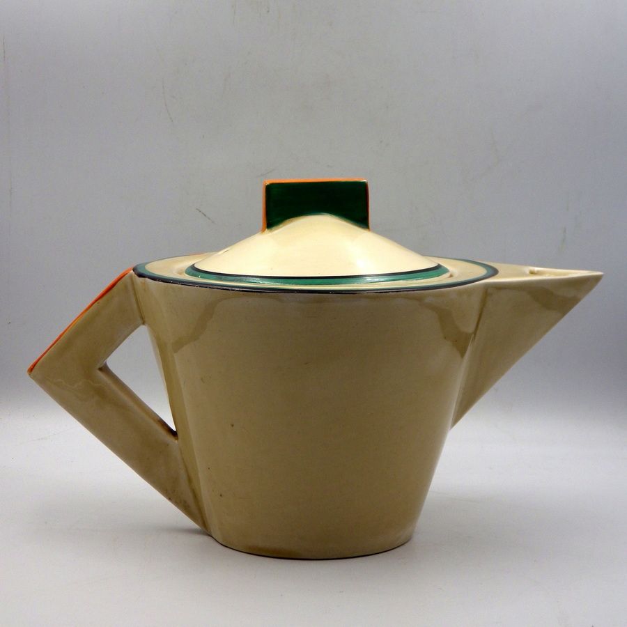 Antique CLARICE CLIFF 1930s Art Deco Bizarre Ravel CONICAL TEAPOT