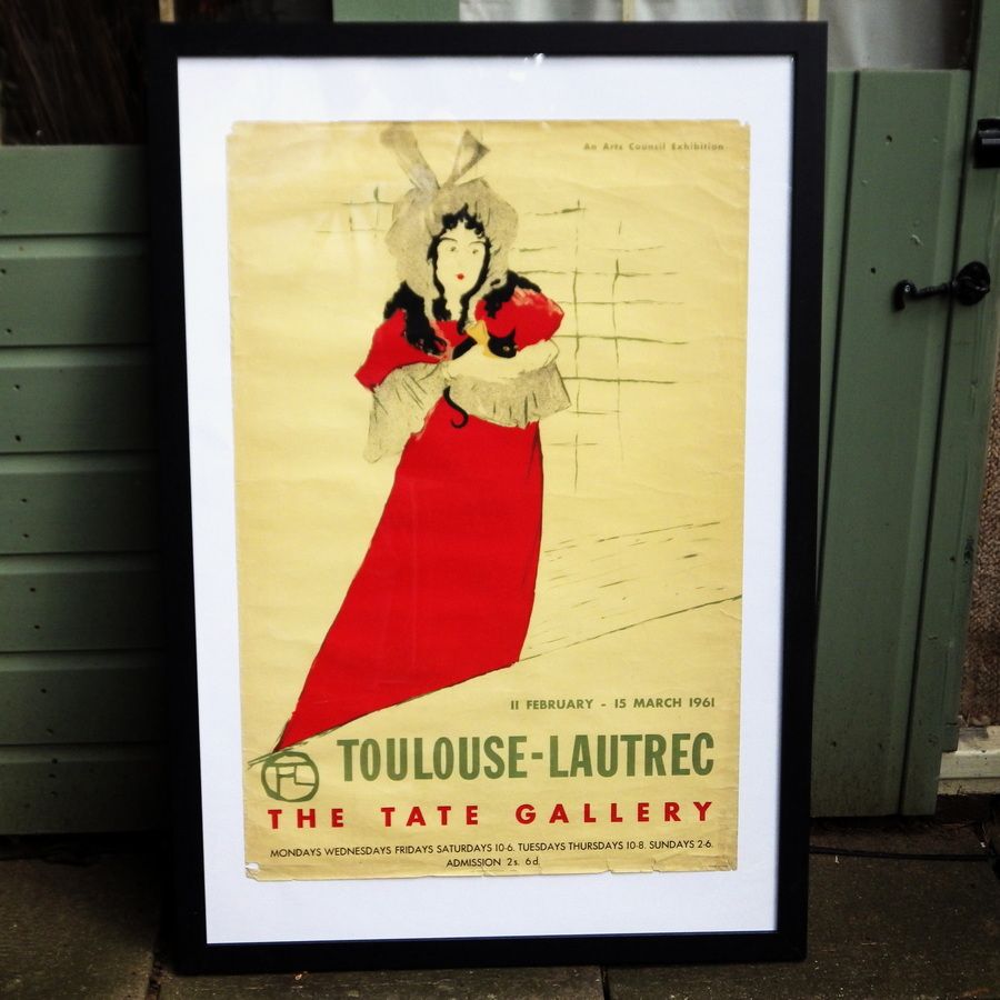 Antique TOULOUSE LAUTREC Original 1961 Tate Gallery EXHIBITION POSTER