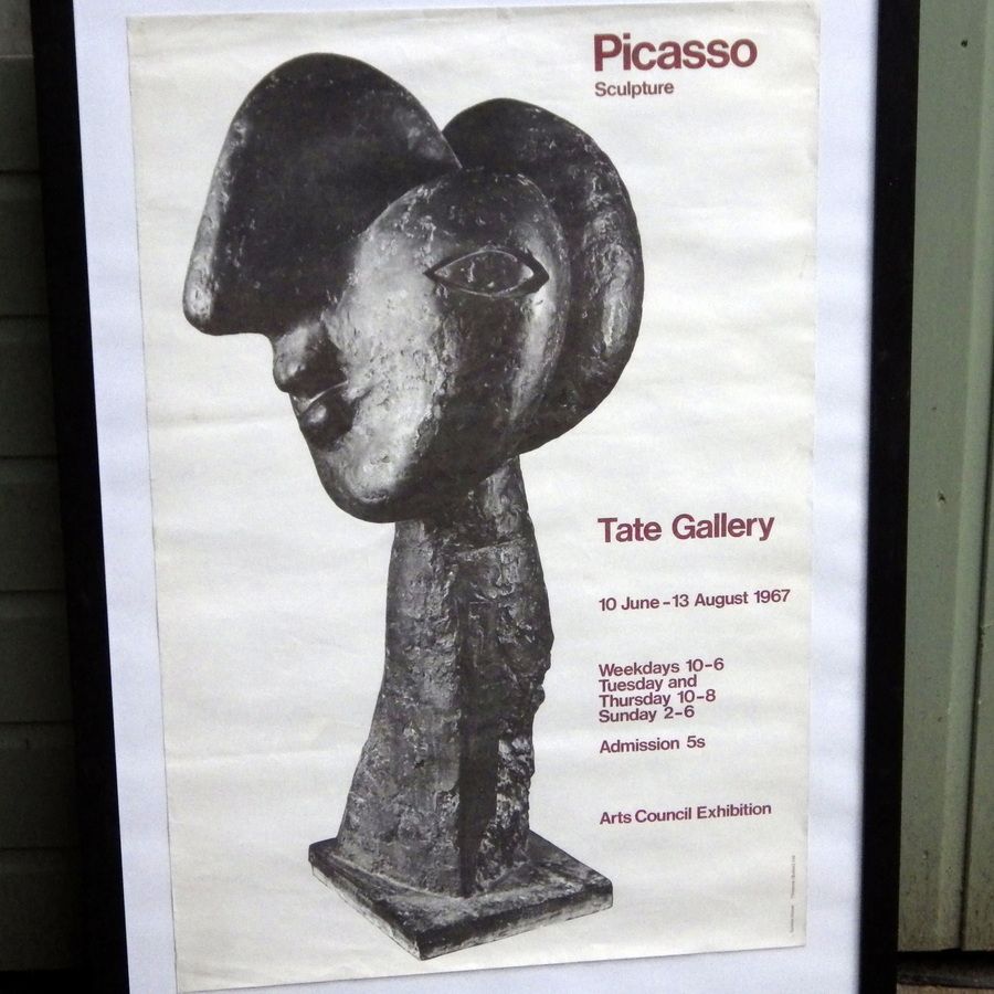 Antique PICASSO SCULPTURE Original 1967 Tate Gallery EXHIBITION POSTER