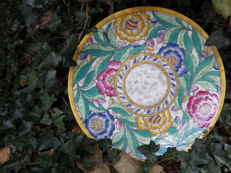 Antique CHARLOTTE RHEAD 1930s Crown Ducal LARGE PERSIAN ROSE CHARGER