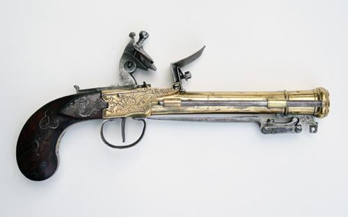A French Flintlock Blunderbuss Pistol, Circa 1790.