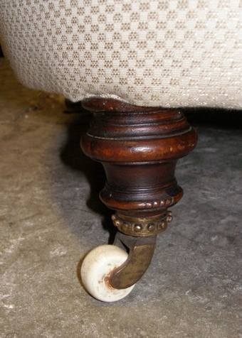 Antique SOLD-Victorian deep buttoned metal framed armchair