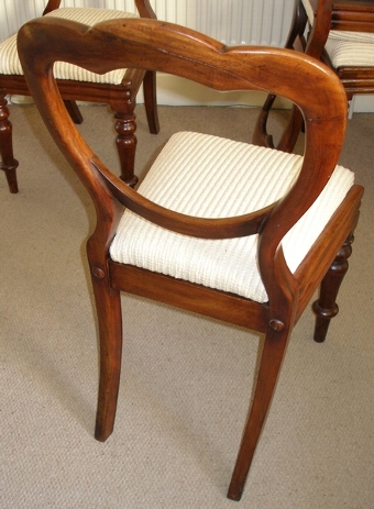 Antique SOLD-4 Victorian walnut balloon back dining chairs
