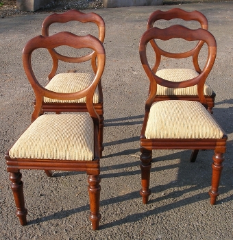 SOLD-4 Victorian ballon back dining chairs