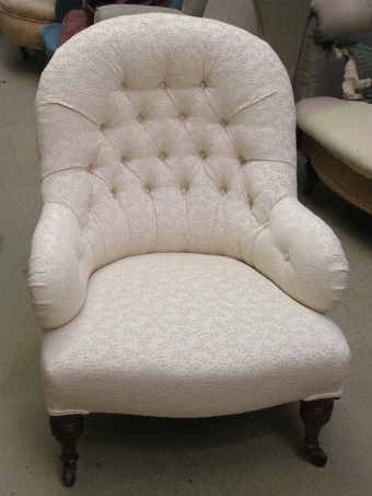 SOLD-Small Victorian deep buttoned back Armchair