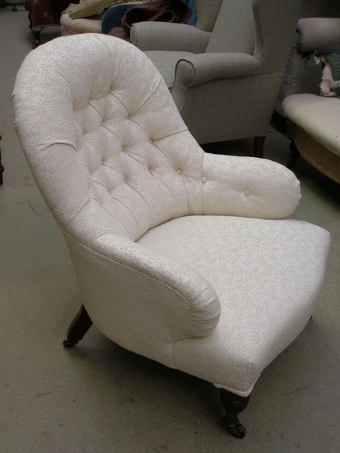 Antique SOLD-Small Victorian deep buttoned back Armchair