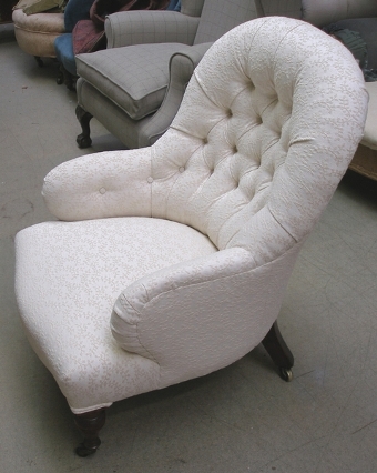 Antique SOLD-Small Victorian deep buttoned back Armchair