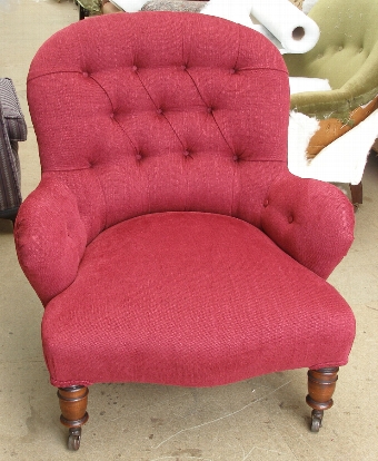 SOLD-Victorian deep buttoned salon armchair