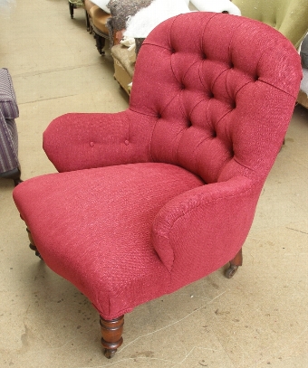 Antique SOLD-Victorian deep buttoned salon armchair