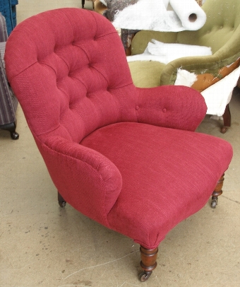 Antique SOLD-Victorian deep buttoned salon armchair