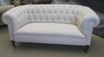 Antique SOLD-Late Victorian 2str deep buttoned Chesterfield sofa