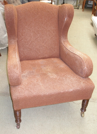 Late Victorian winged armchair - AWAITING RESTORATION