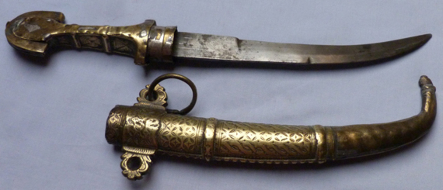 Antique Moroccan Koumiyah Dagger & Scabbard #1