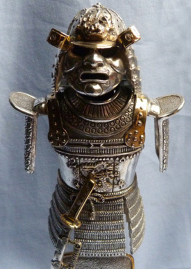 Antique “Warriors of the World” – Japanese Samurai – Solid Silver & 22ct Gold-Plated