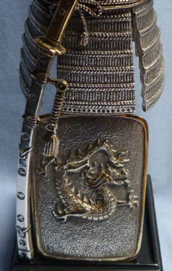 Antique “Warriors of the World” – Japanese Samurai – Solid Silver & 22ct Gold-Plated