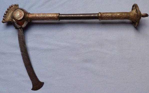C.1900’s African Tiv People’s of Nigeria Brass and Iron Parade Axe