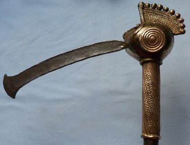 Antique C.1900’s African Tiv People’s of Nigeria Brass and Iron Parade Axe