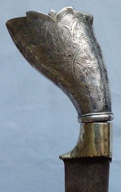 Antique C.1900 Indonesian Sumatran Silver-Mounted Sewar Knife