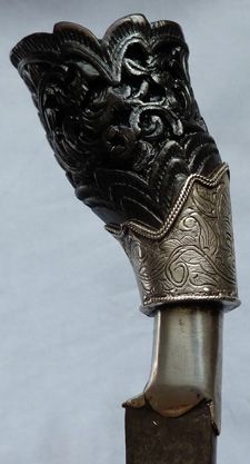 Antique C.1900 Indonesian Sumatran Silver-Mounted Sewar Knife #2