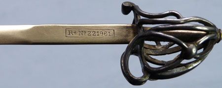 Antique Late-19th Century British Miniature Basket Hilt Sword Letter Opener