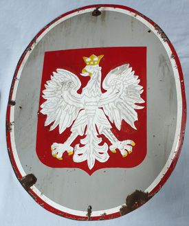 Original Pre-War Polish Enamel State Plaque
