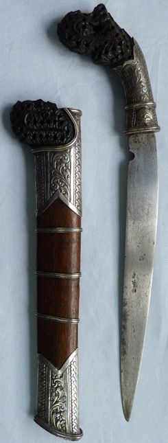 C.1900’s Indonesian Silver-Mounted Sewar Knife