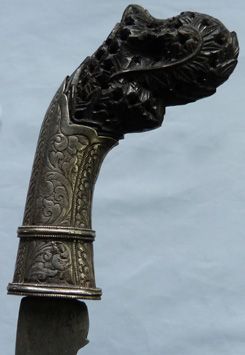 Antique C.1900’s Indonesian Silver-Mounted Sewar Knife