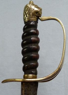 Antique C.1770’s English Infantry Officer’s Lionshead Sword