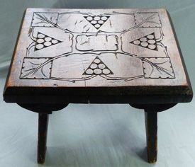 19th Century English Carved Wooden Footstool