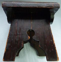 Antique 19th Century English Carved Wooden Footstool