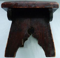 Antique 19th Century English Carved Wooden Footstool