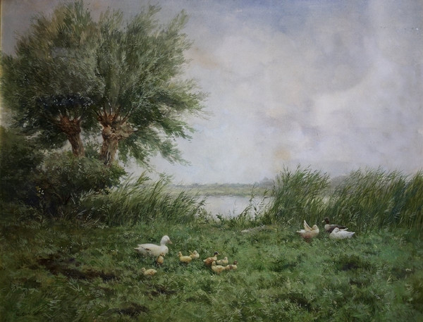 David Constant Artz - Duck and ducklings (WC)