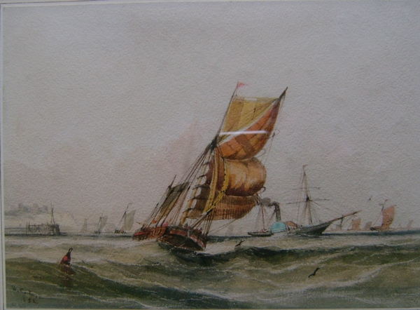 William Calcott Knell - Steam and Sail