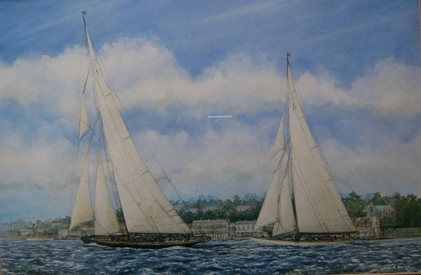 Colin Baxter - Britannia and Velsheda off Cowes