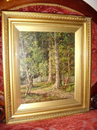 A FINE OIL ON CANVAS OF GAMEKEEPER GOING SHOOTING SIGNED BY LISTED ARTIST J.C.HUTCHINSON C1934 