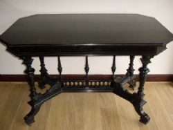 VICTORIAN EBONISED PUGIN STYLE SIDE TABLE