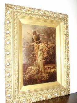 VICTORIAN CHRYSTOLEON PAINTING ON GLASS C1840-50 