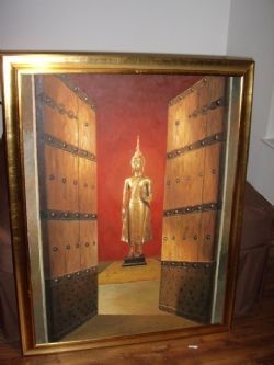 CHINESE GODDESS OIL PAINTING 53 X 42 INCHES & RECENTLY REFRAMED 